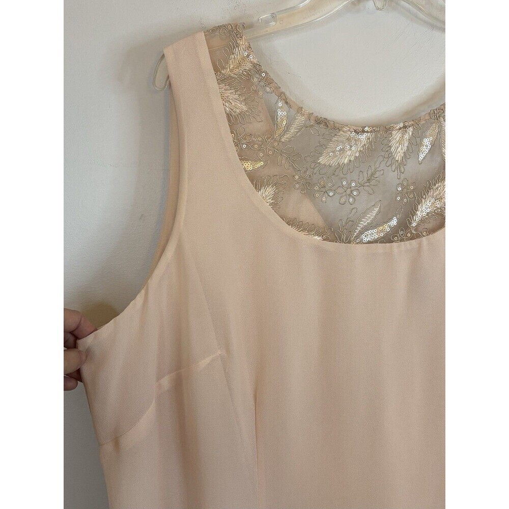 LE BOS Embellished Tier Ruffle Chiffon Dress 20W Light Peach Sleeveless Wedding - Picture 6 of 15